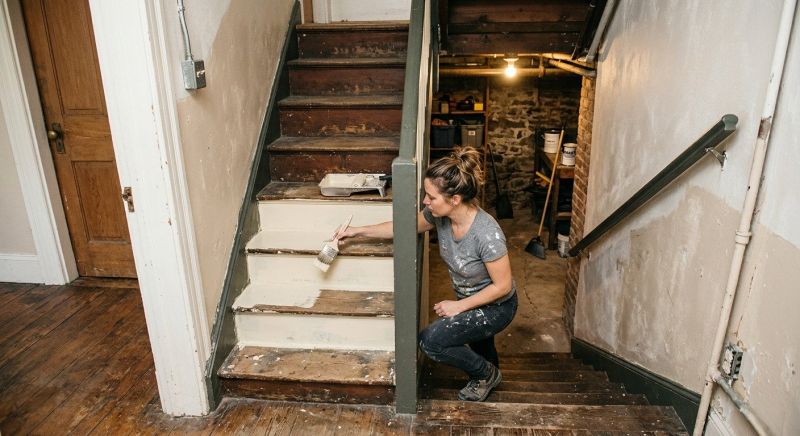 Basement Stairwell Painting